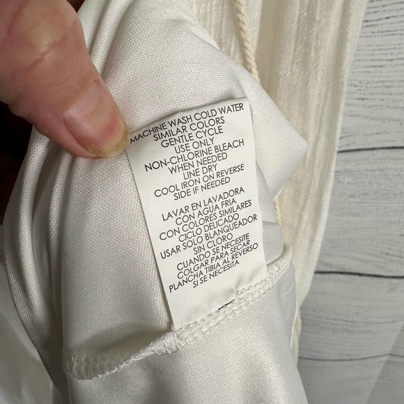 Cloth & People Womens Boho Crochet Gauzy Cream Embroidered Mini Dress Size M - Picture 9 of 10